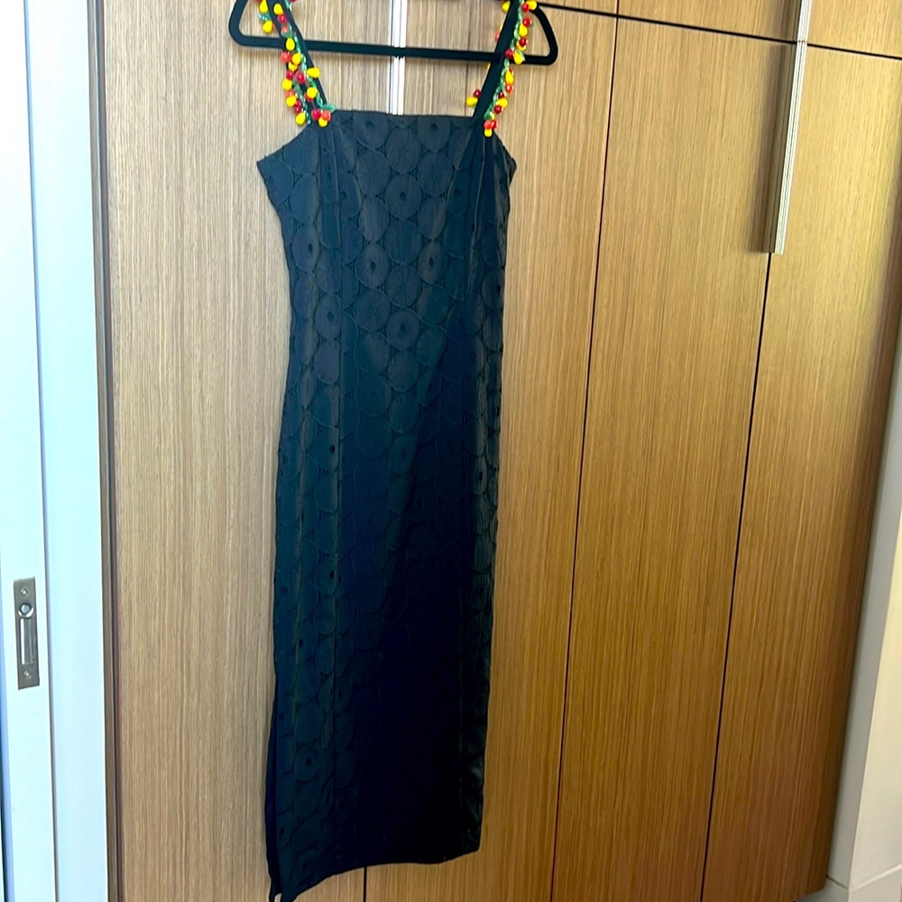 STAUD black citrus print midi